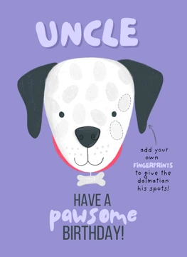 Uncle Have a Pawsome Birthday - Fingerprint Keepsake