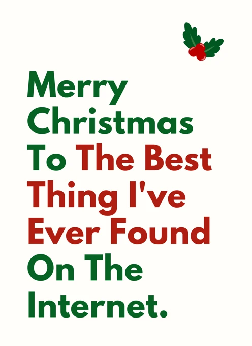 Merry Christmas To The Best Thing I Found On The Internet