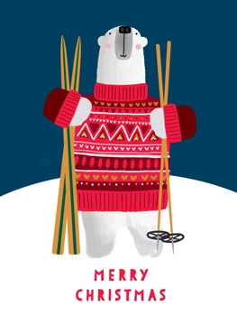 Polar Bear With Skis