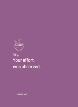 Your effort was observed