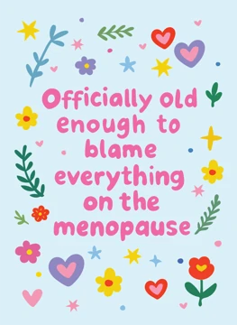 Officially Old Enough to Blame Everything on the Menopause