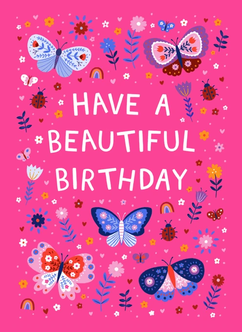Birthday - Butterflies and Ladybirds