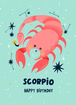 Scorpio Birthday Card