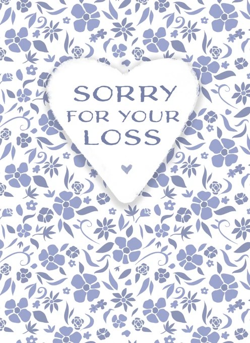 Sorry for Your Loss Sympathy Blue Floral Pattern