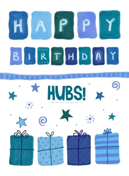 Husband (Hubs) Birthday Blue Block Gifts