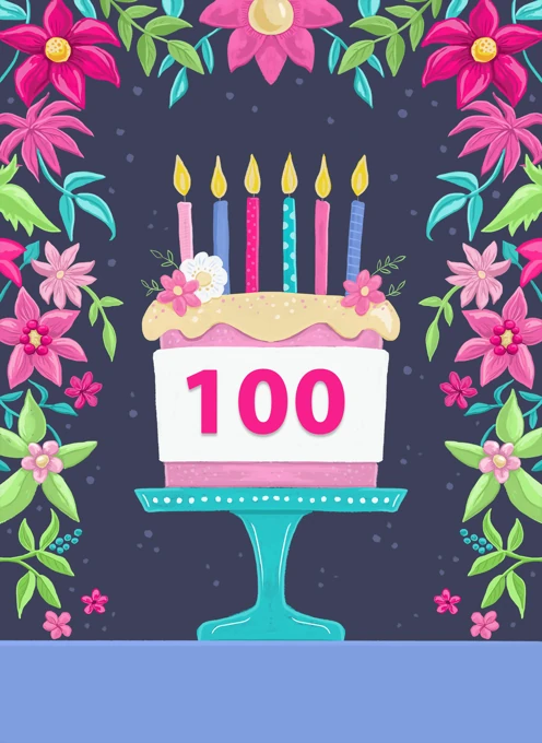 100th Birthday Cake & Florals