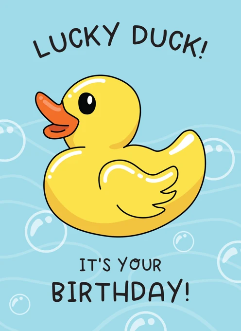 Lucky Rubber Duck Pun Birthday