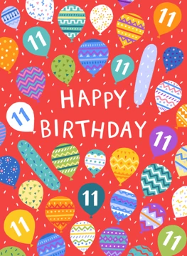 Happy 11th Birthday Balloons