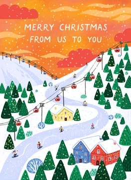 Merry Christmas From Us to You Skiing Alpine