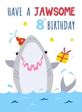 8th Birthday Jawsome Shark