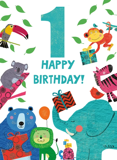 1st Birthday Cute Animals