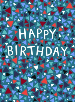 Teal Geometric Happy Birthday