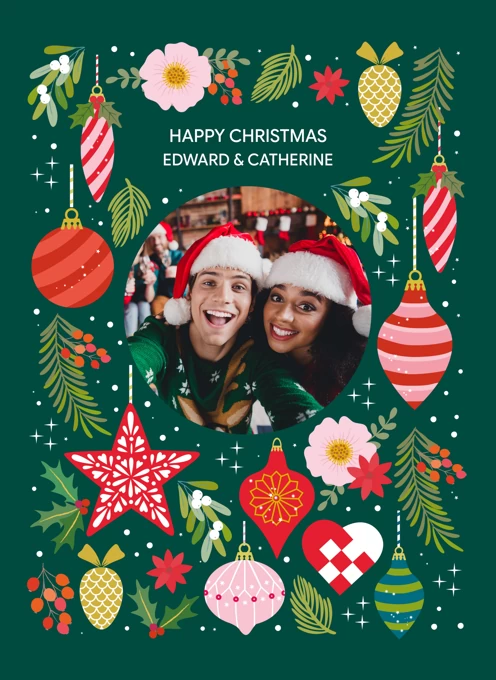 Christmas Ornaments Photo Card