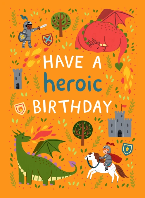 Have a Heroic Birthday - Dragons and Knights