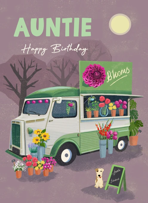 Auntie Happy Birthday Bloom Wagon